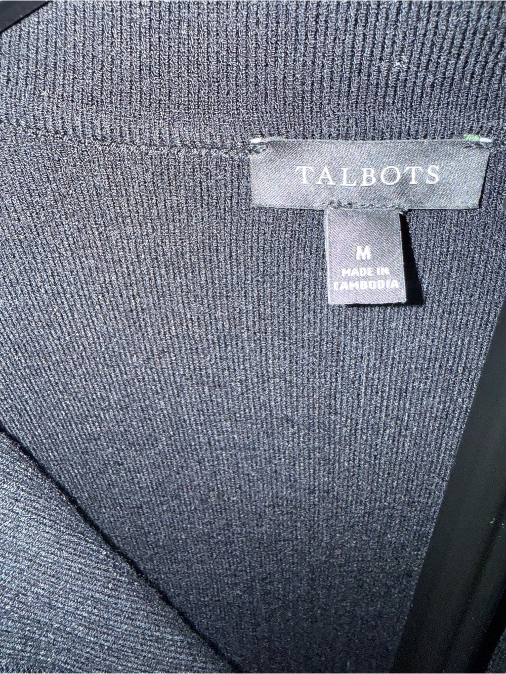 NWOT Talbots Classic Black Ribbed Polo Top SZ MED - Picture 7 of 12